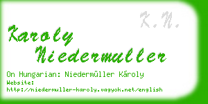 karoly niedermuller business card